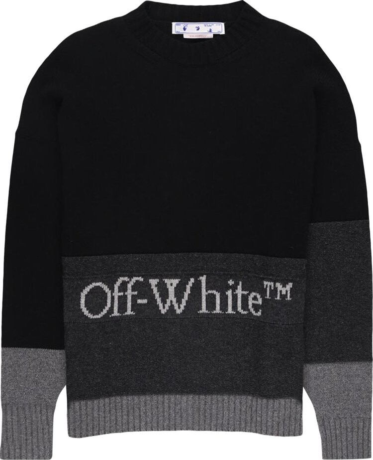 

Толстовка Off-White Blocked Knit Crewneck 'Black', черный