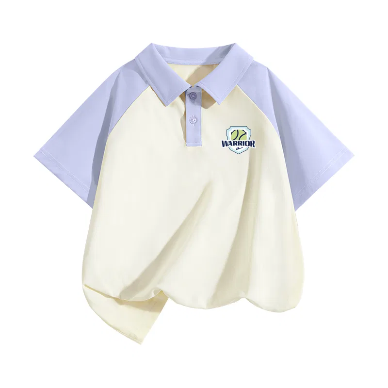 Детская футболка-поло с воротником, с коротким рукавом, Light Purple/H Tennis Badge K, WARRIOR