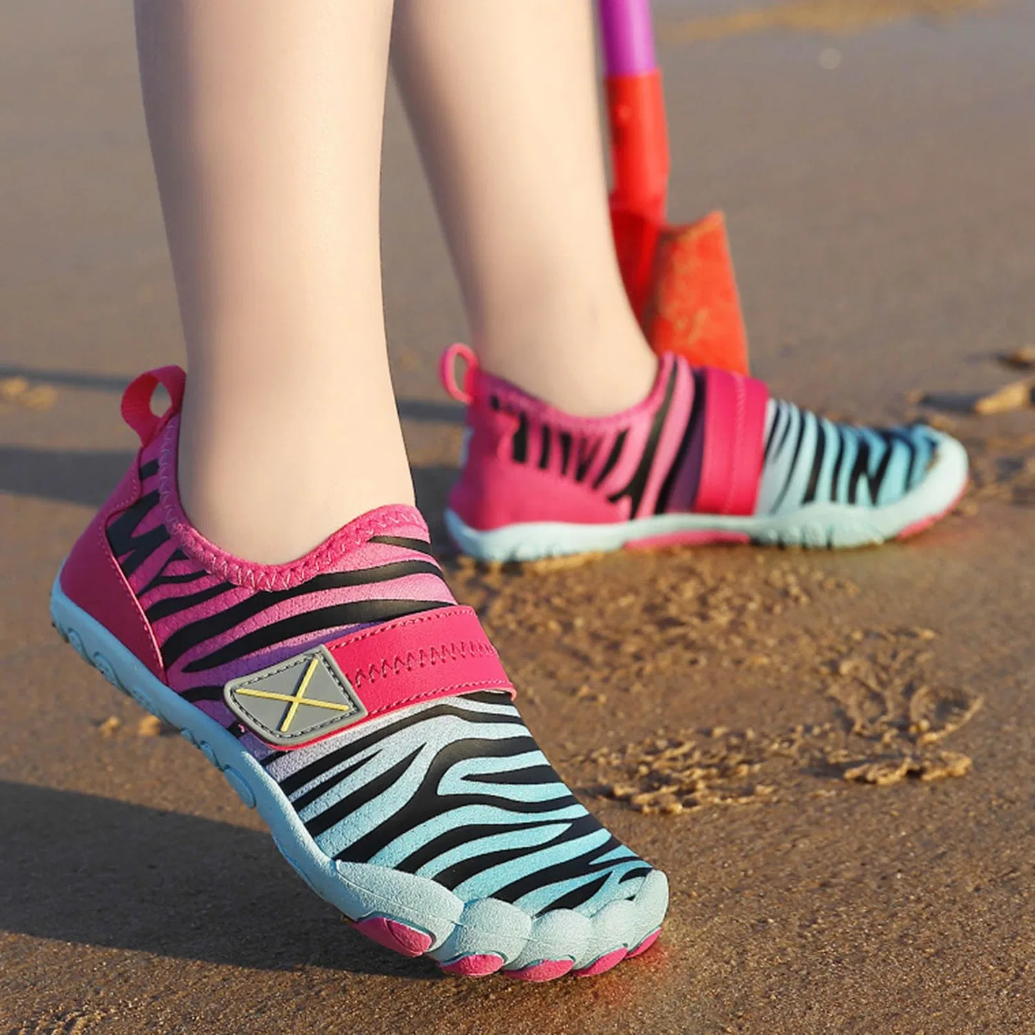 Детские кроссовки для мальчиков с принтом Grounding Shoes, Pink — фото 3