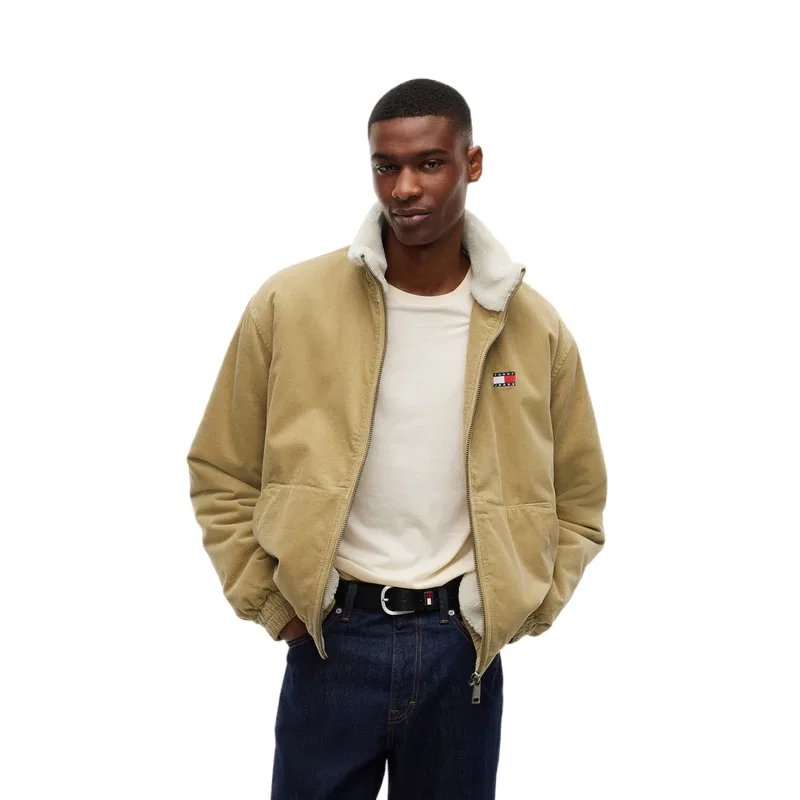 Мужской пуховик с воротником-стойкой Khaki Yellow ACA Tommy Hilfiger
