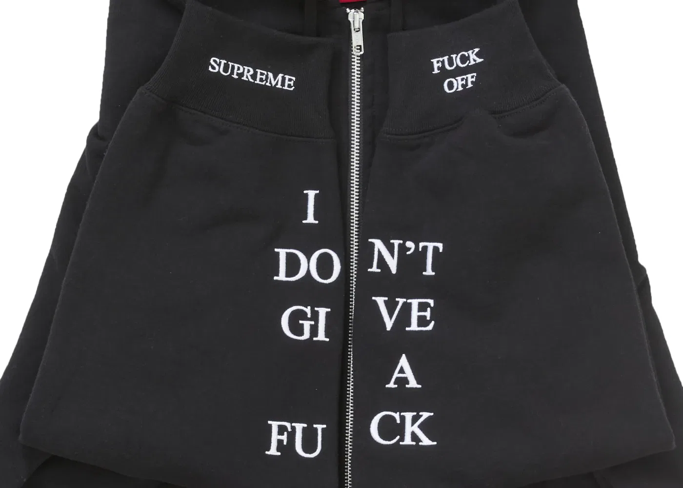 Мужской худи на молнии IDGAF Zip Up Hooded Sweatshirt Supreme, Black — фото 3
