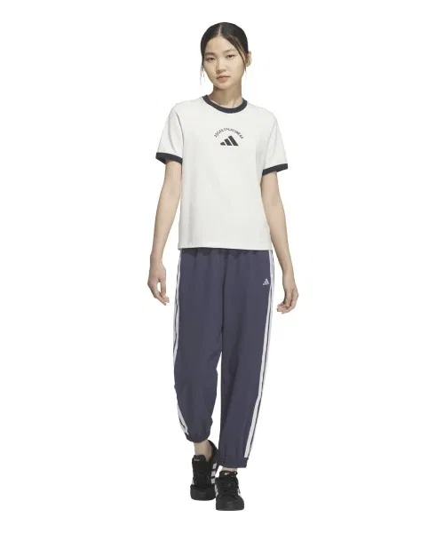 Женские спортивные брюки с зауженным низом, модель Adidas, Navy — фото 3