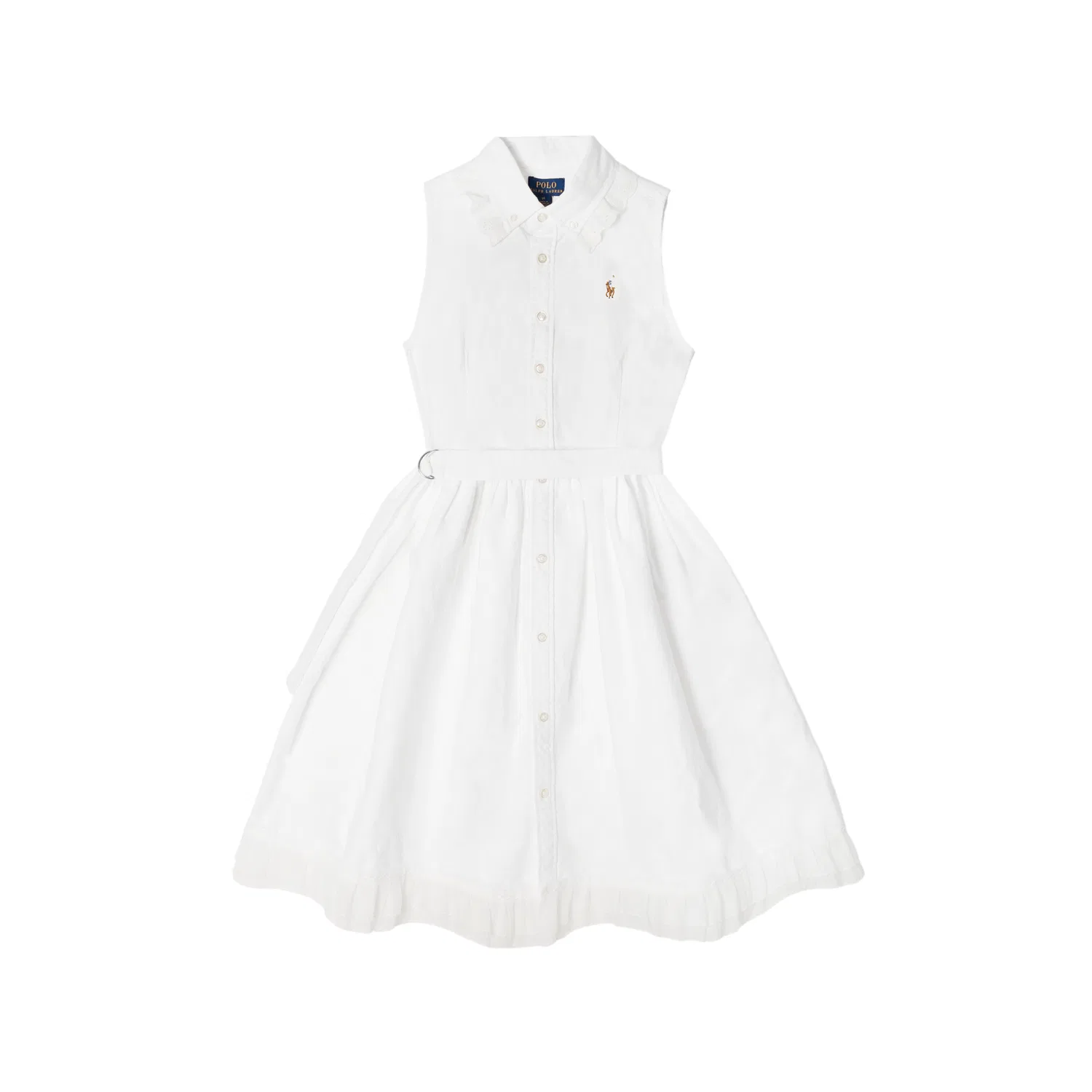 Платье с отложным воротником, миди, Polo Ralph Lauren, White