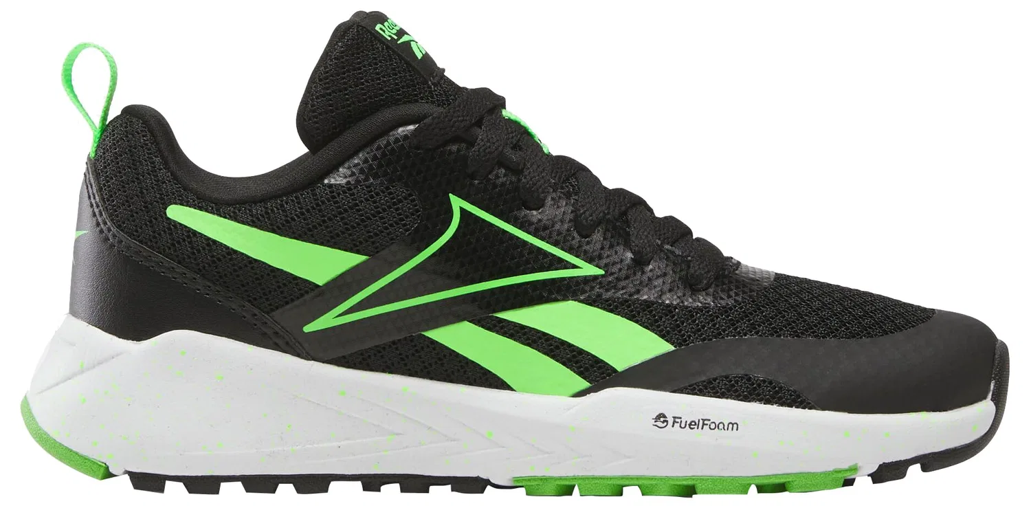 Детские кроссовки для мальчиков с технологией FuelFoam Energen Run Reebok, Black Solarlime Ftwrwhite
