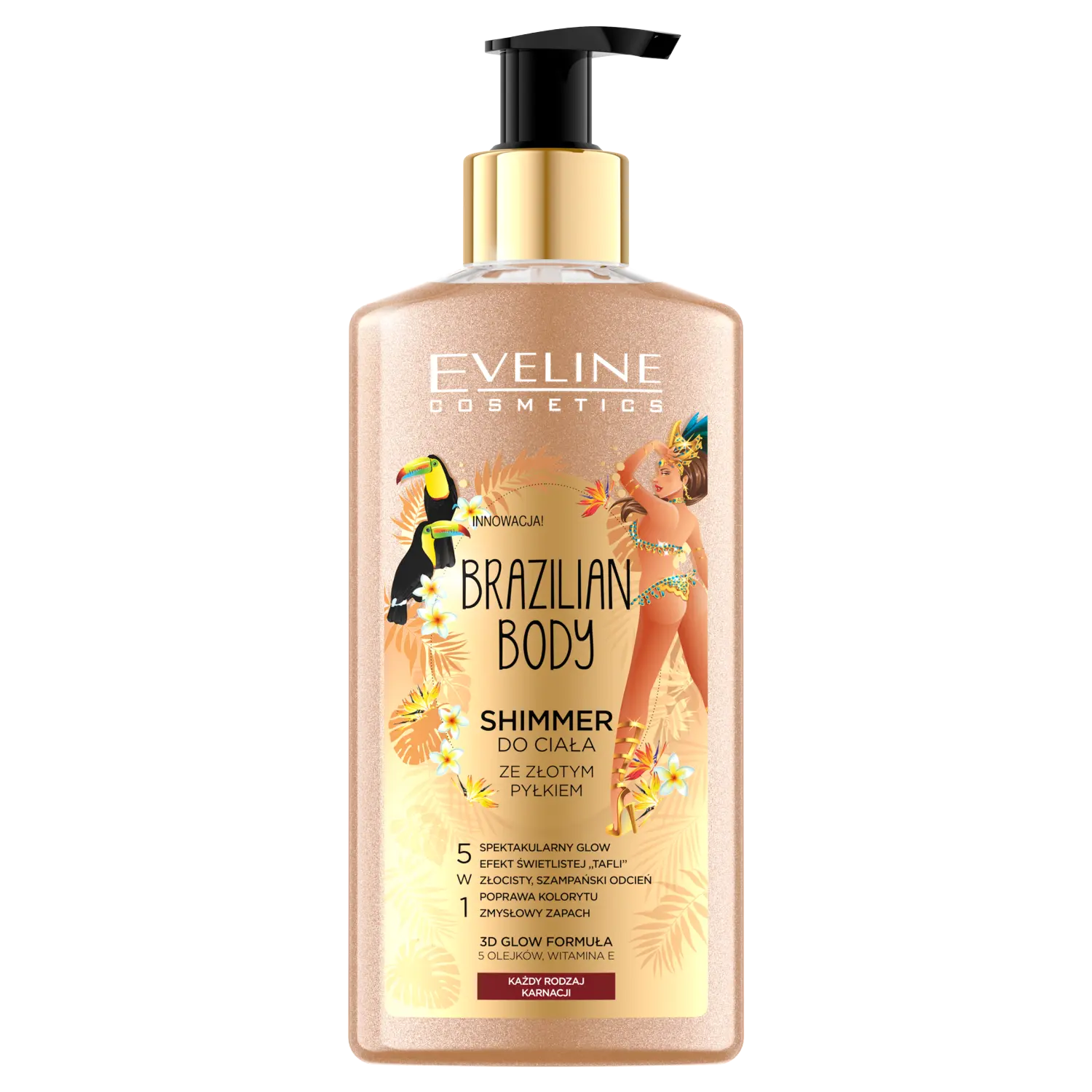 

Eveline Cosmetics Brazylian Body Shimmer хайлайтер для тела с золотой пылью, 150 мл