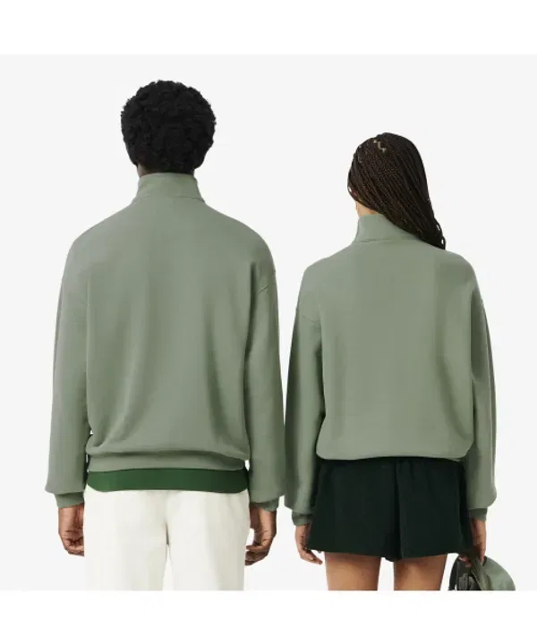 Свитер мужской свободного кроя с полузастежкой Lacoste, темно-синий — фото 3