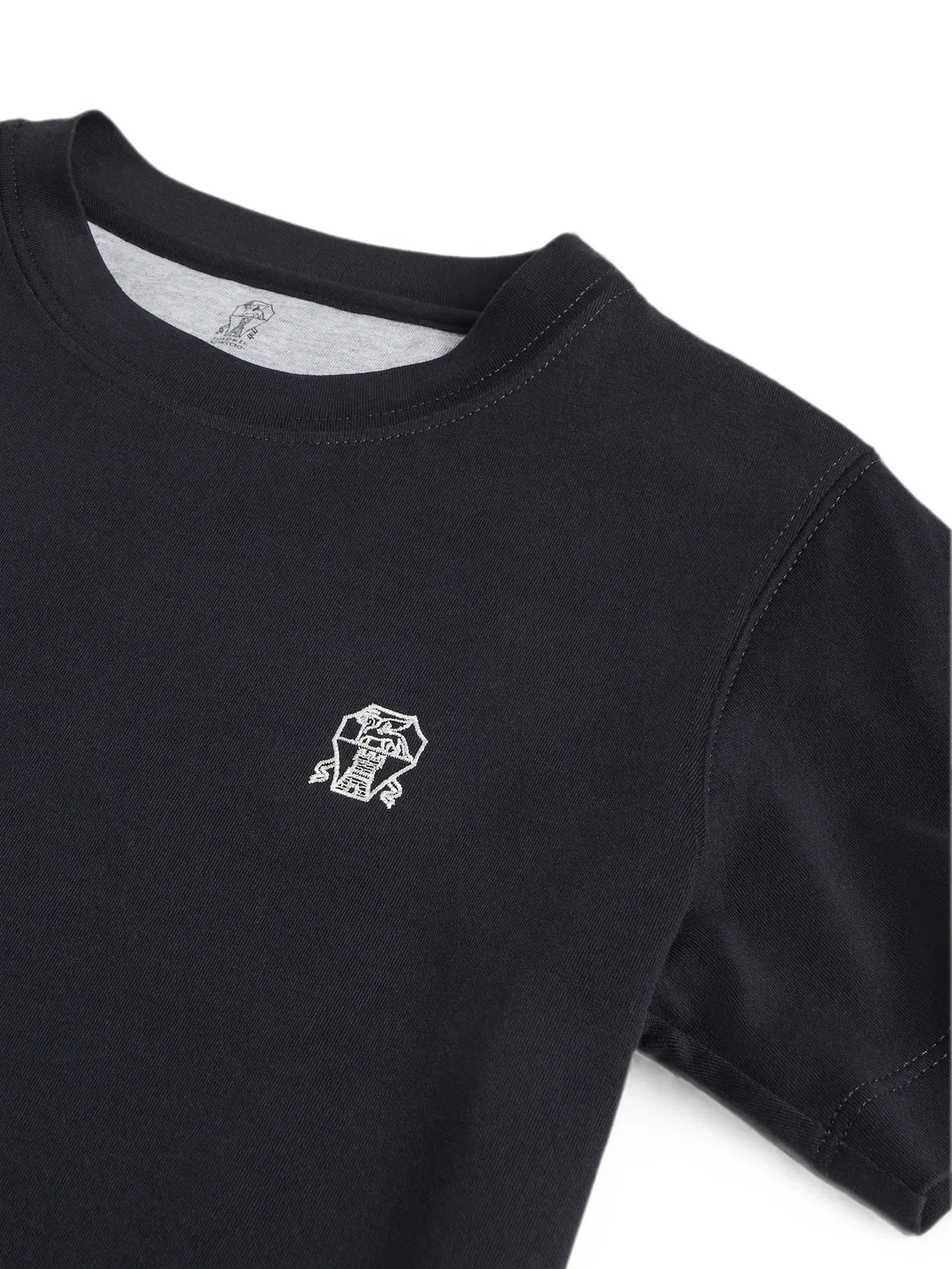 Футболка с вышитым логотипом Brunello Cucinelli Kids, синий — фото 3