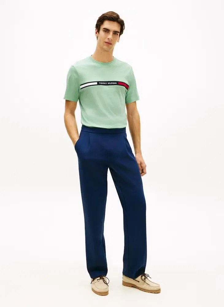 Футболка с контрастной вставкой и вышивкой логотипа Tommy Hilfiger, мятный — фото 4