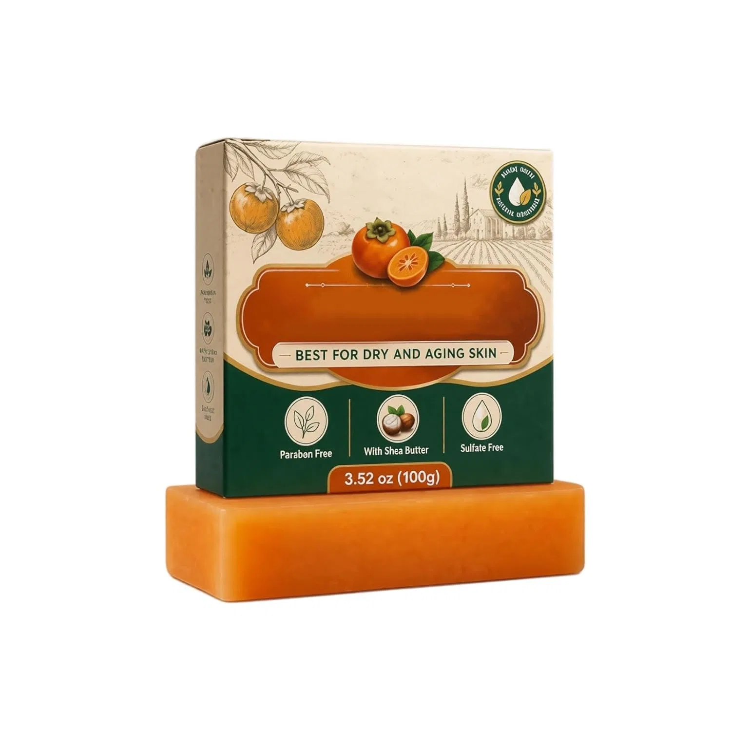Твердое мыло с экстрактом хурмы и маслом ши, 100 г Generisch