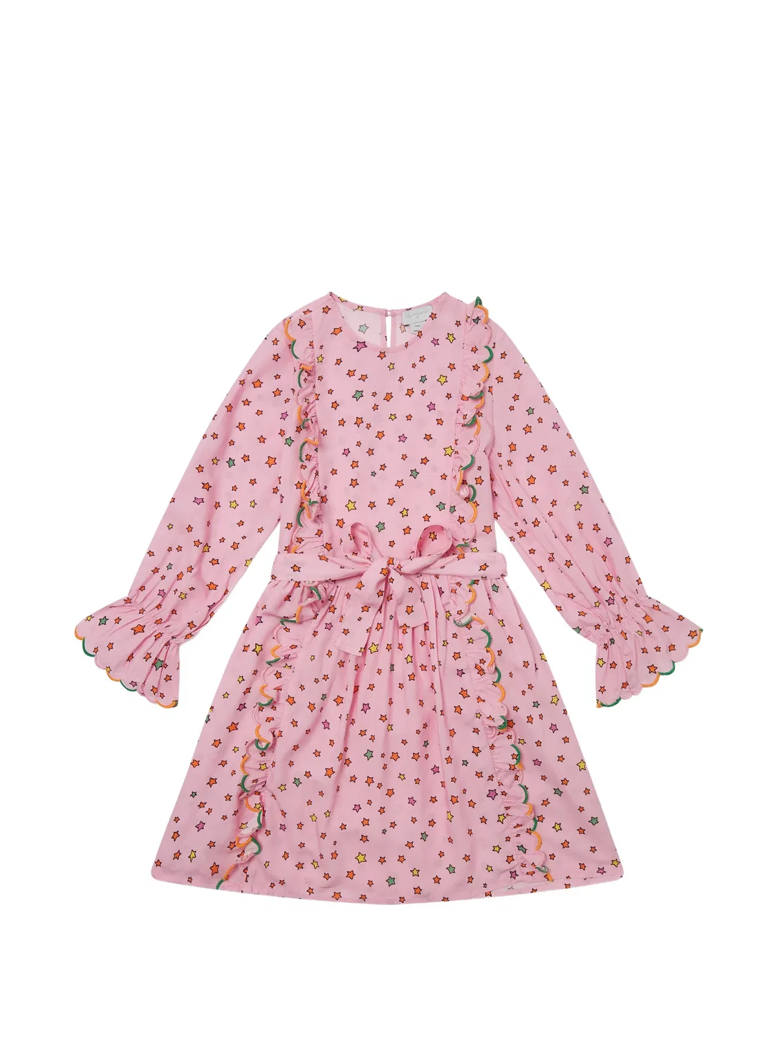 Платье со звездным принтом и оборками Stella McCartney, розовый
