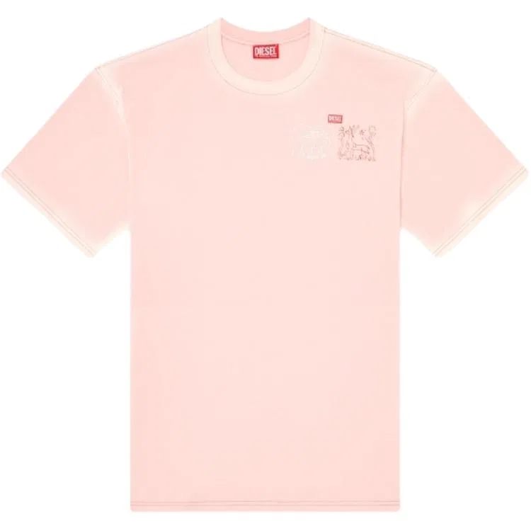 Футболка с графическим принтом T-Boxt-T10, DIESEL, Pink