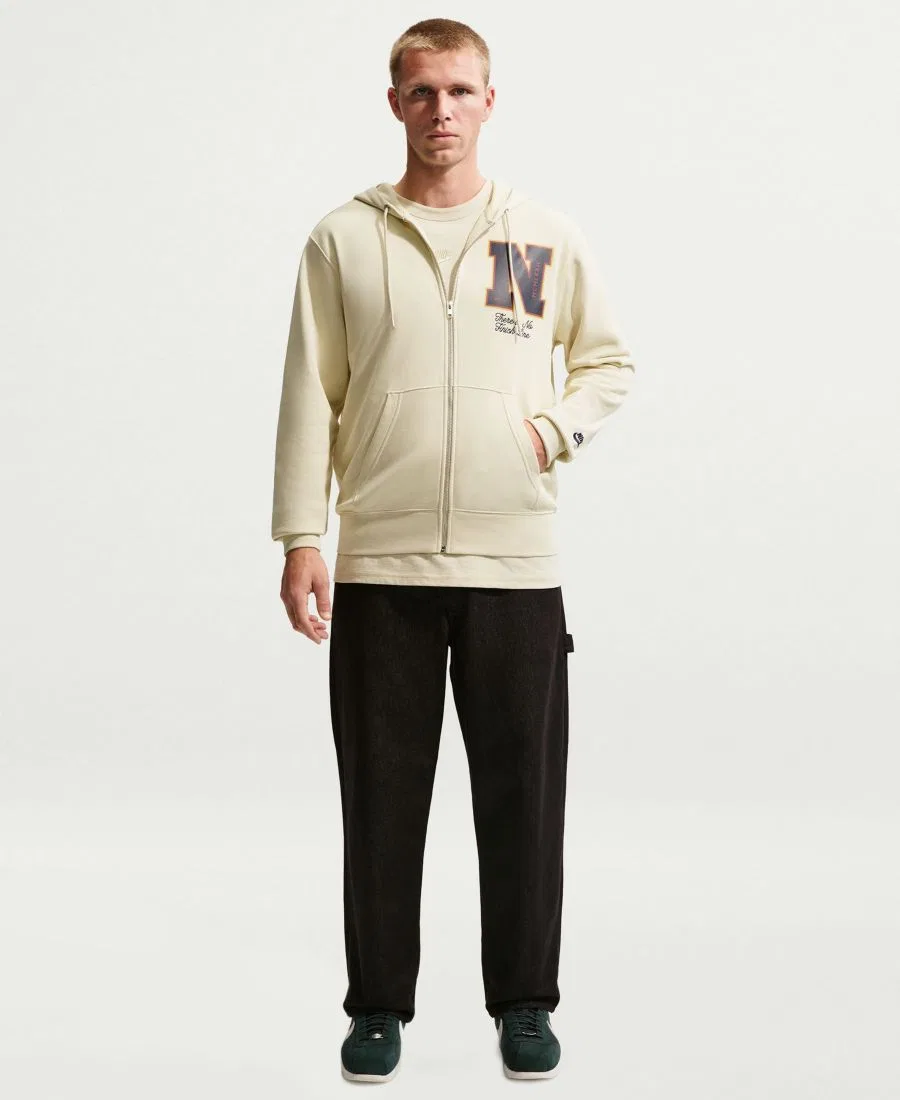 Худи Nike Sportswear Club French Terry с полной застежкой-молнией, Light Khaki Obsidian