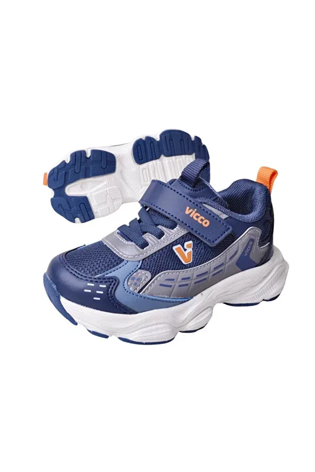 Детские спортивные кроссовки для девочек с текстильным верхом Vicco, Navy Blue — фото 3