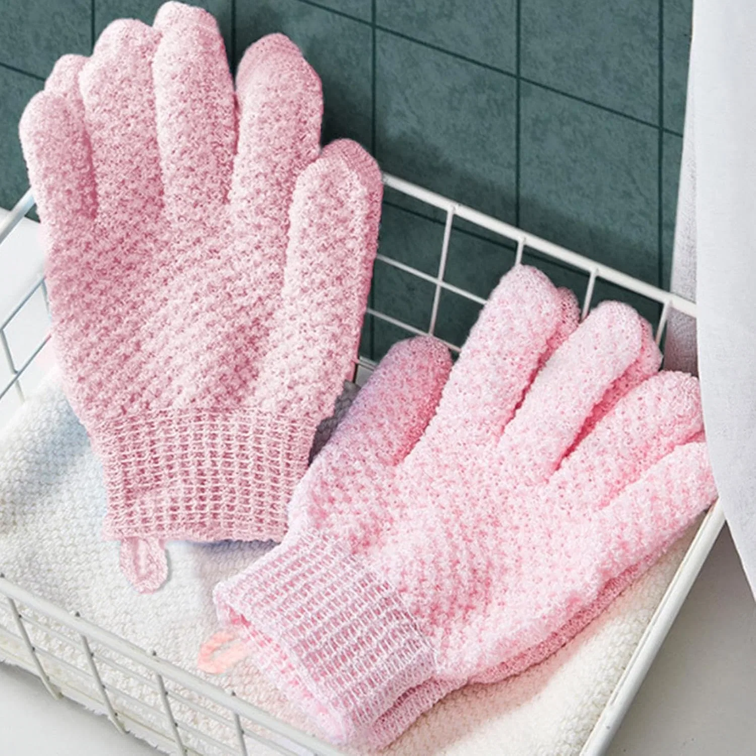 Перчатки для отшелушивания тела, Body Exfoliating Gloves, Nylon, 19.5x12 см Generic — фото 3
