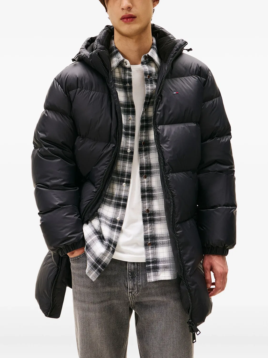 Куртка с капюшоном и пухом Tommy Hilfiger, черный — фото 4