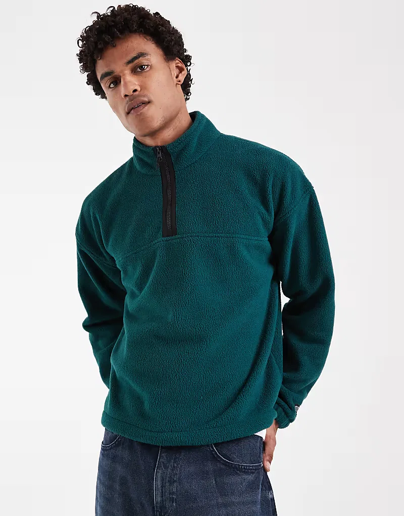 Свитер Levi's Redwood с застежкой-молнией до середины груди, зеленый