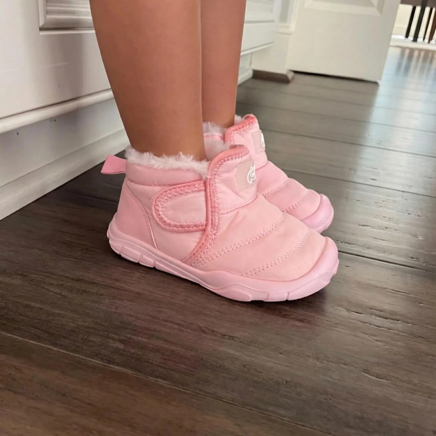 Детские зимние ботинки для девочек с флисом QFH, Pink — фото 2