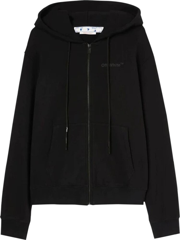 

Худи Off-White Diag Tab Slim Zip Hoodie 'Black', черный