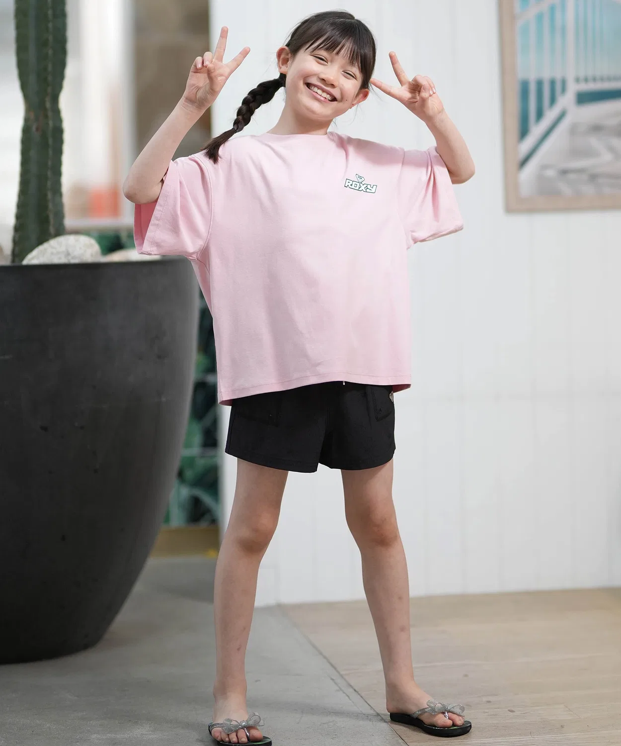 Детская футболка с коротким рукавом Mini Surf Soul Rash Tee ROXY, Light Pink — фото 3