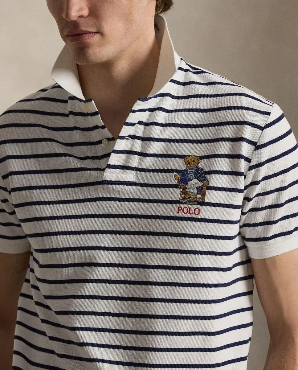 Мужское поло Regular Fit с принтом Polo Bear Polo Ralph Lauren, Azul Marino — фото 3