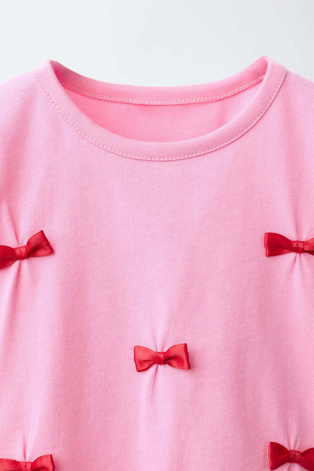 Футболка с бантом ZARA, Bubble gum — фото 3