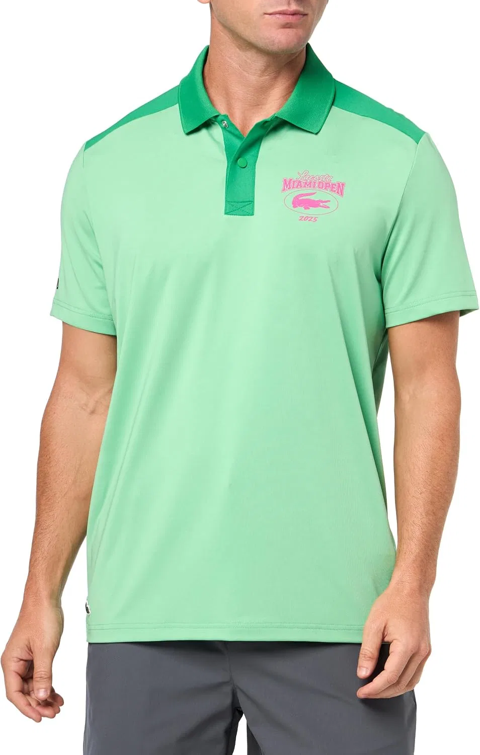 Мужское теннисное поло Lacoste Miami Open Colorblock, Liamone Bright Green