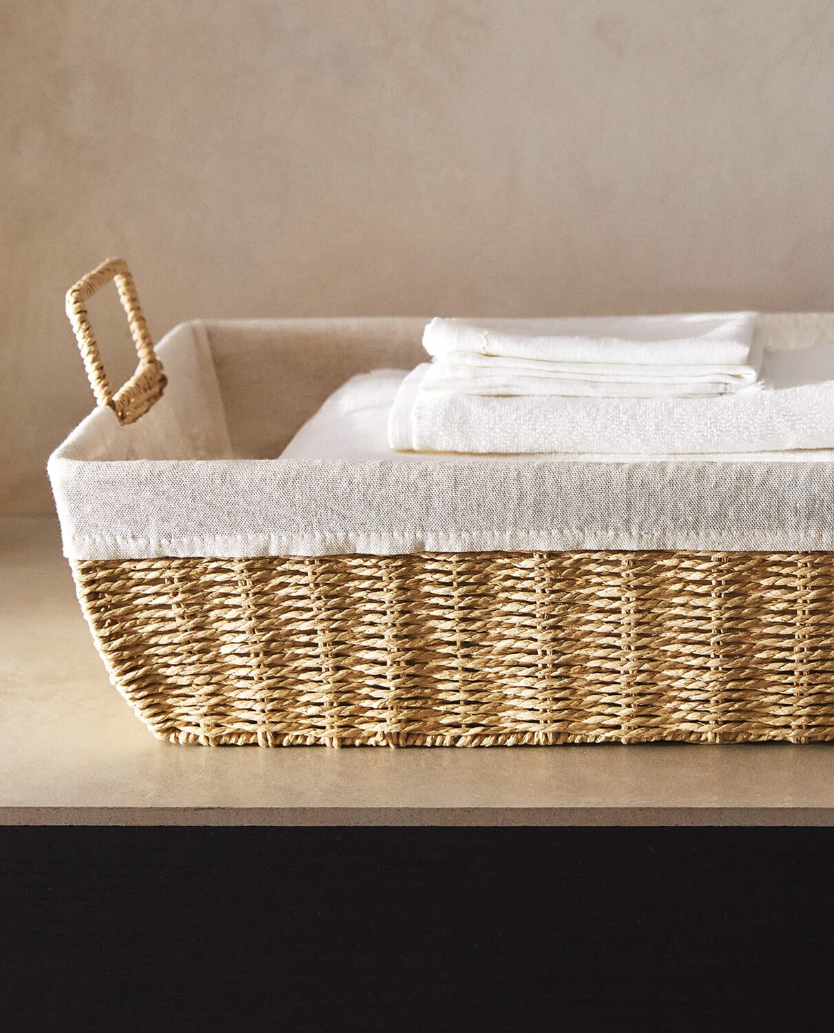 Корзина для белья Zara Home With Fabric Lining, бежевый — фото 3