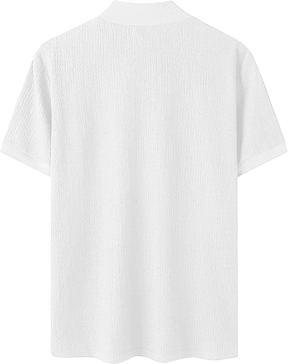 Мужская летняя дышащая рубашка поло с коротким рукавом, White-1 — фото 4
