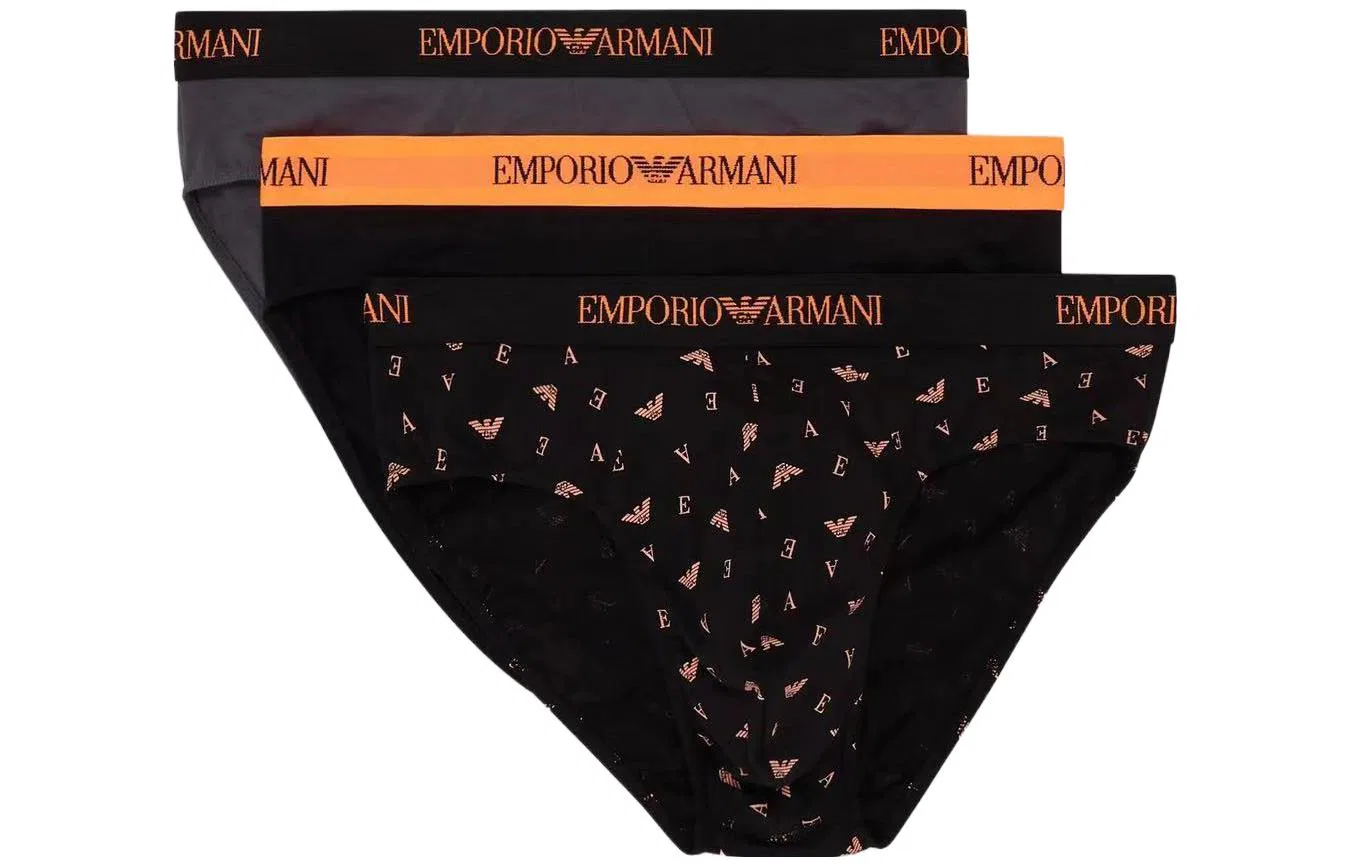 Мужские трусы-боксеры, комплект из 3 штук, EMPORIO ARMANI, Black/Multicolor/Gray