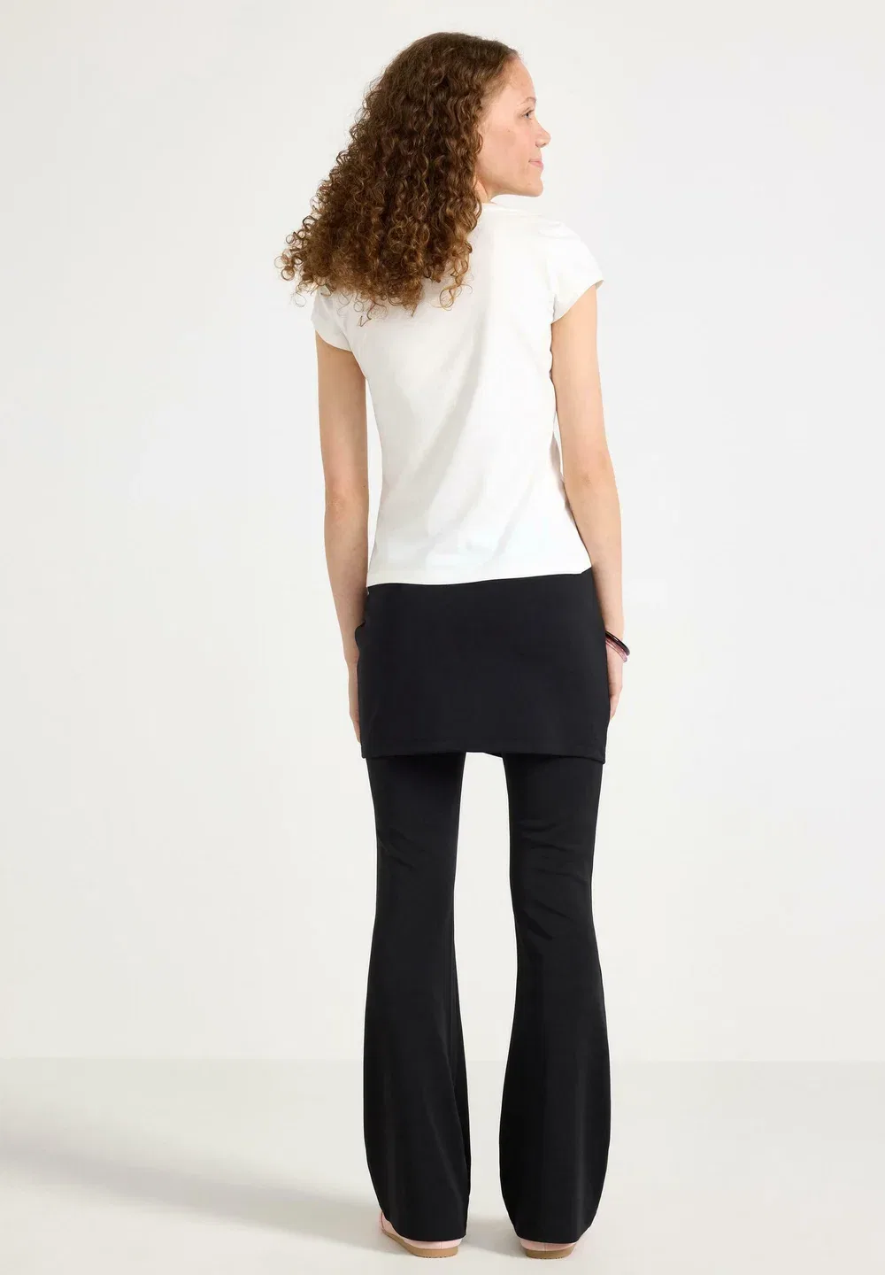 Трикотажные брюки с юбкой - леггинсы - брюки Lindex, Black — фото 3
