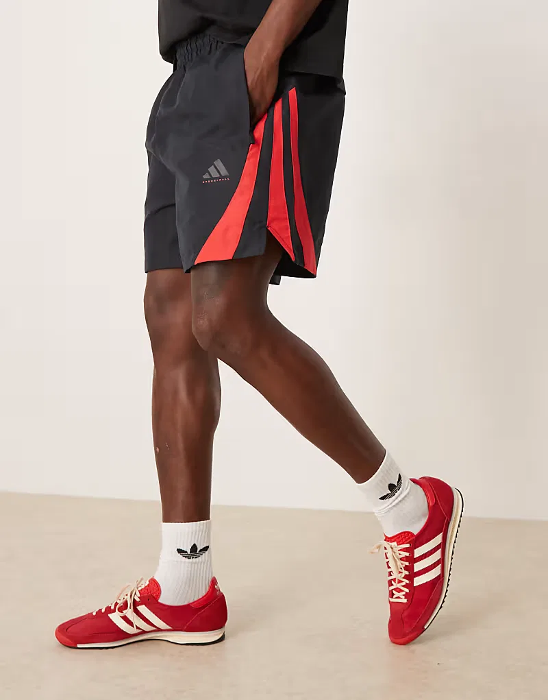 Баскетбольные шорты Adidas Originals в черно-красном цвете — фото 2