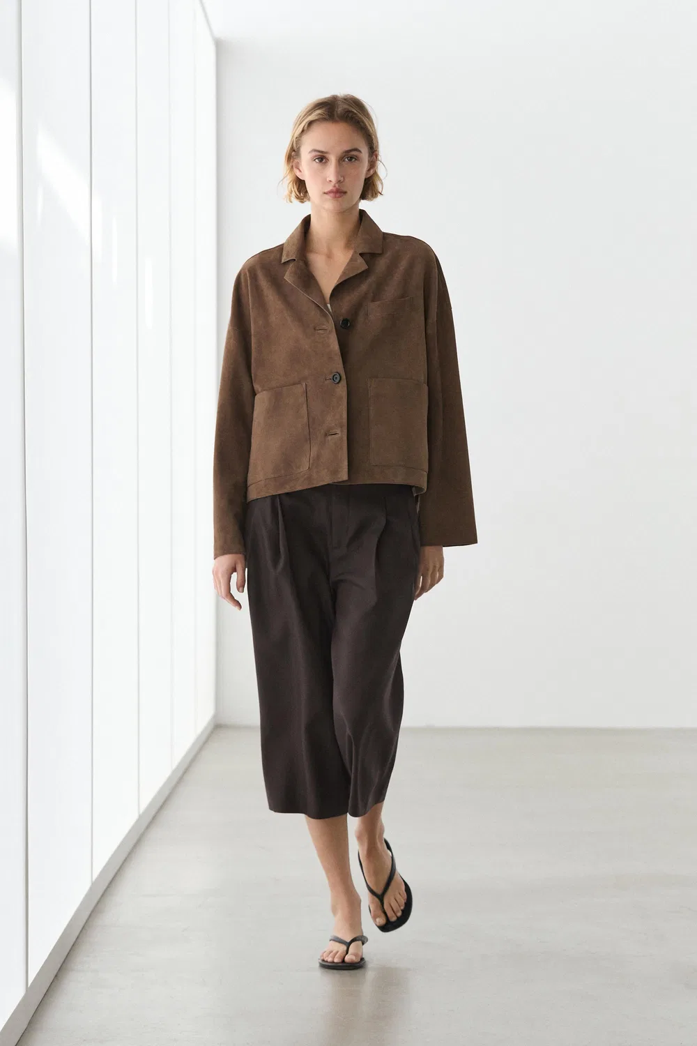 Куртка Massimo Dutti, замшевая, коричневый