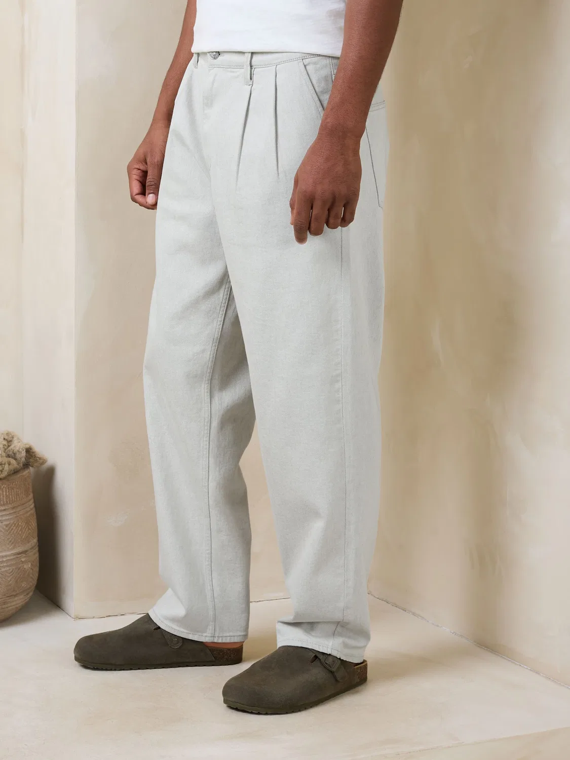Джинсы свободного кроя N. Premium Denim Next, экрю