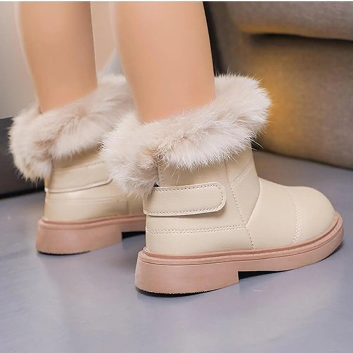 Детские зимние сапоги для девочек с водоотталкивающим верхом Western Booties, Beige — фото 3