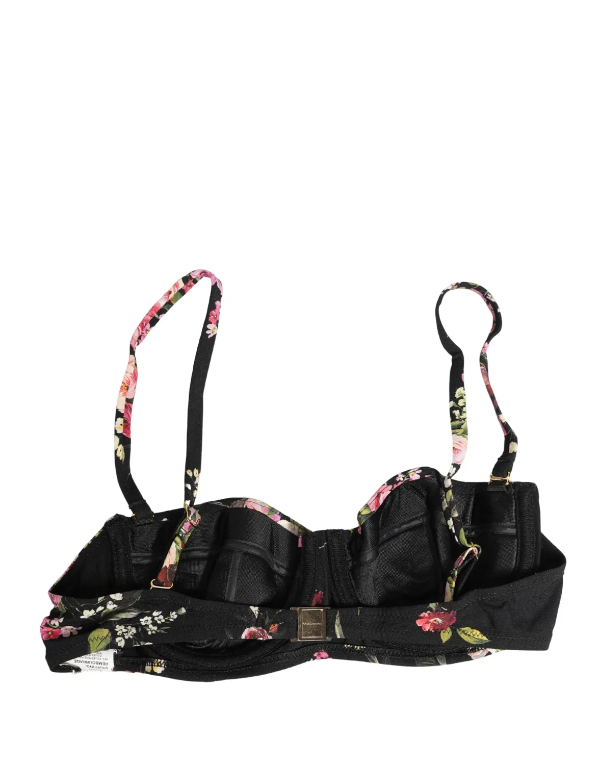Женское бюстгальтер балконет с цветочным принтом Padded Balconnet Bra Dolce & Gabbana, Black — фото 2