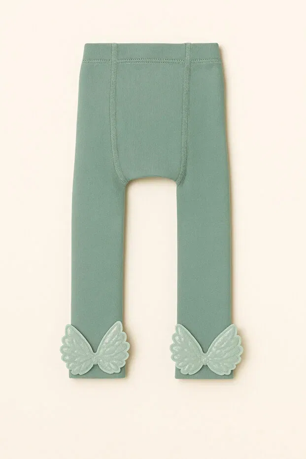 Детские леггинсы для девочек с принтом Children'S towel leggings with wing accessories green Katia&Bony, Green