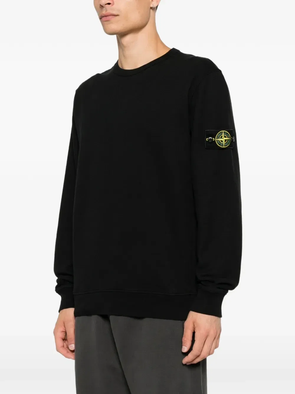 Толстовка с логотипом-нашивкой Stone Island, черный — фото 3