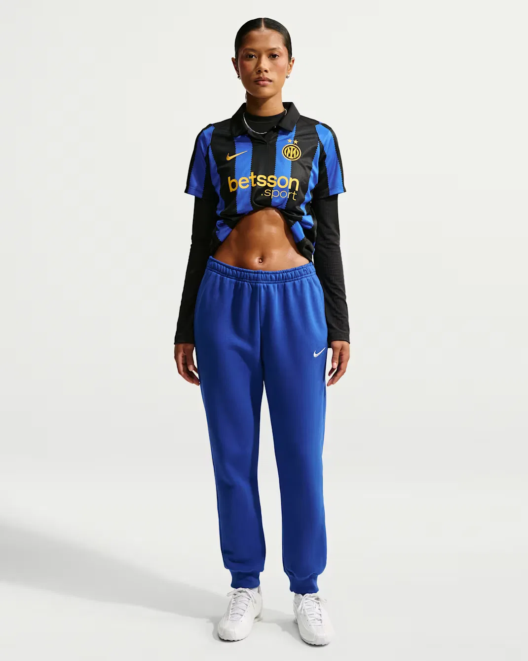 Женские спортивные брюки средней посадки Nike Studio Fleece Medium Weight, Old Royal/Sail