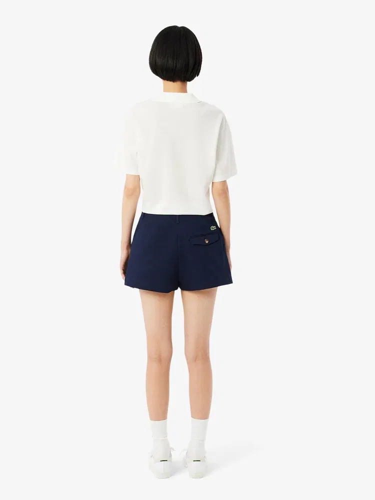 Шорты бермуды LACOSTE Navy из габардина с логотипом — фото 4