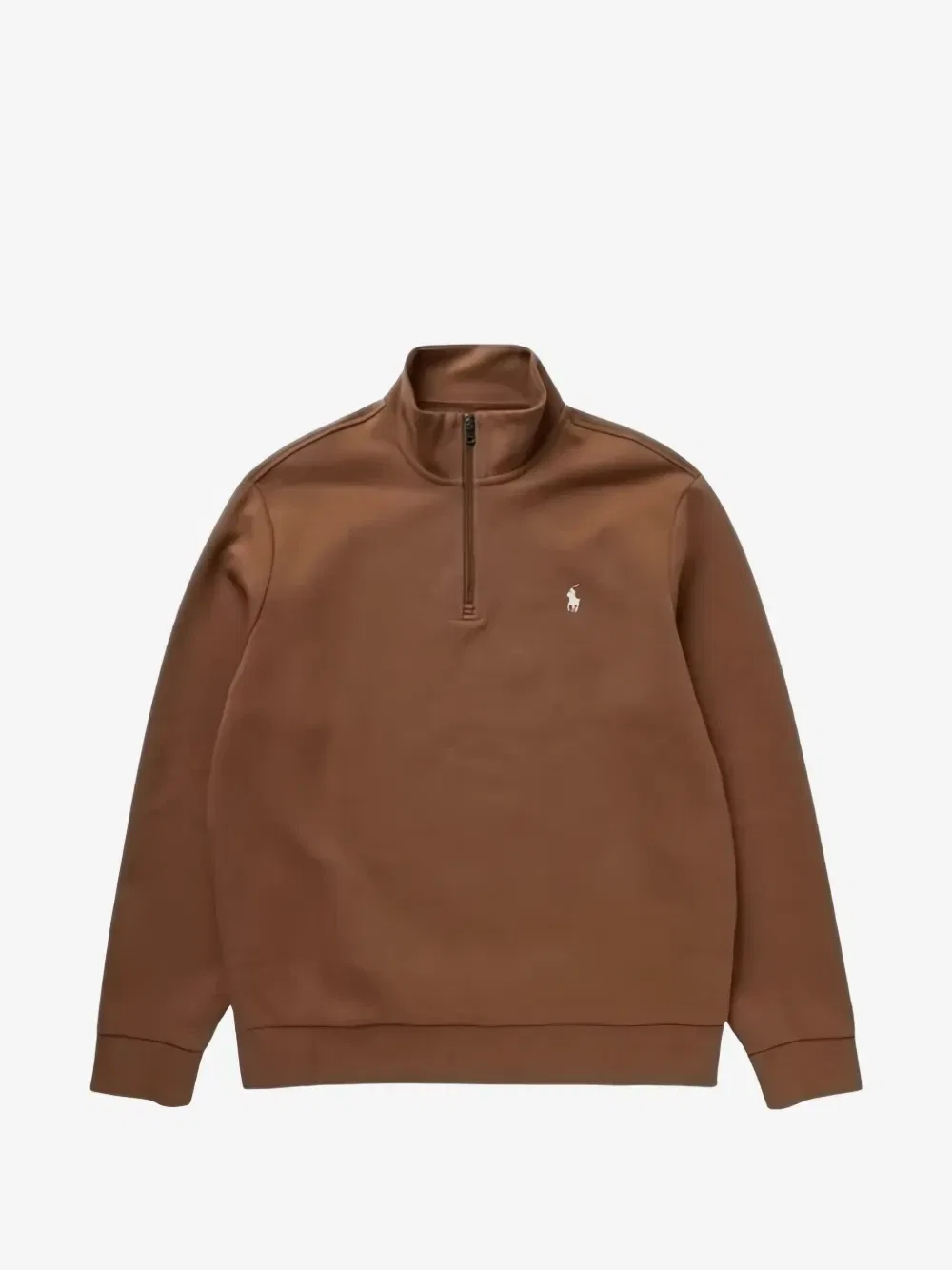 Свитшот с воротником на молнии и вышивкой POLO RALPH LAUREN, коричневый
