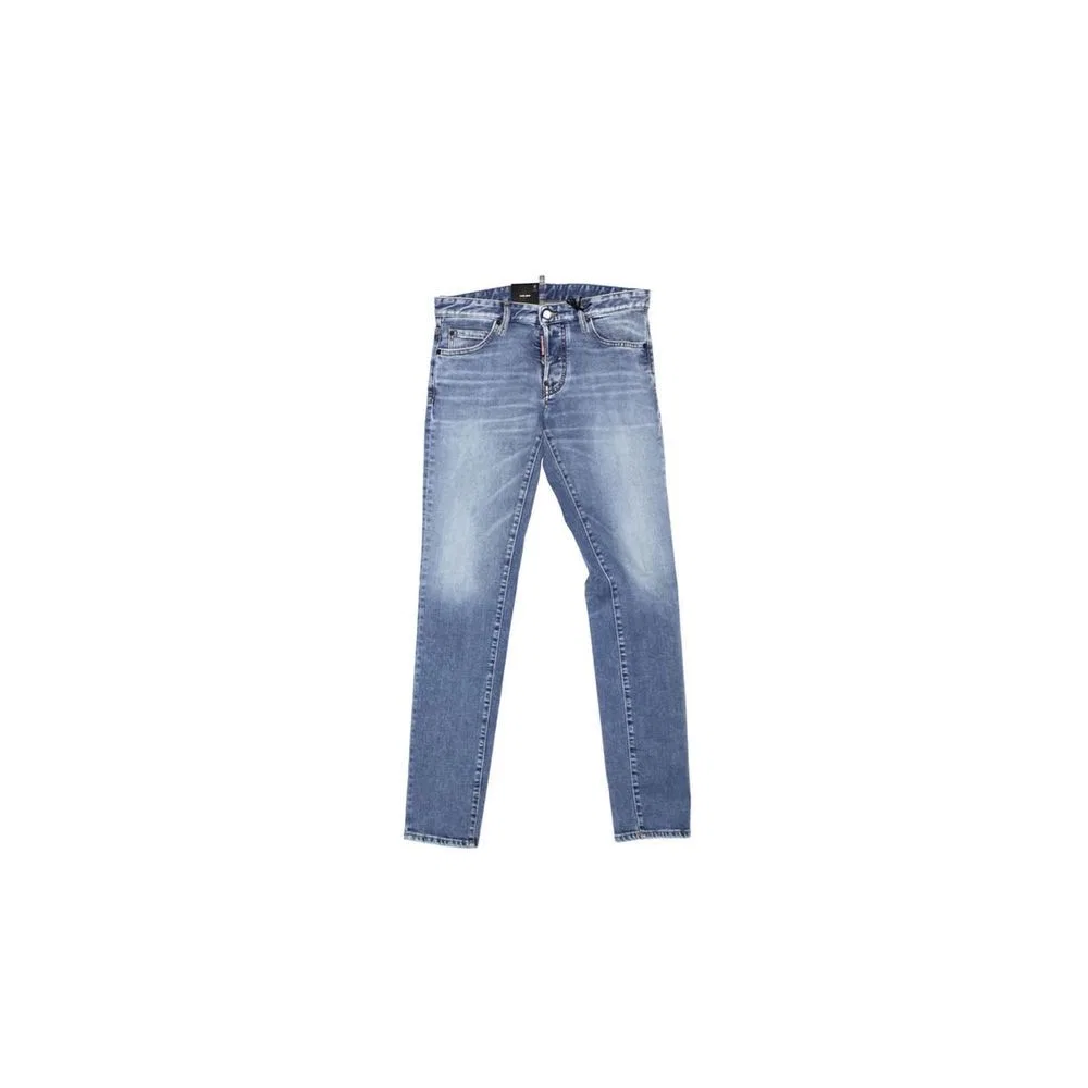 Мужские джинсы прямого кроя Blue Cotton Straight-Leg Jeans Dsquared2, Blue — фото 2