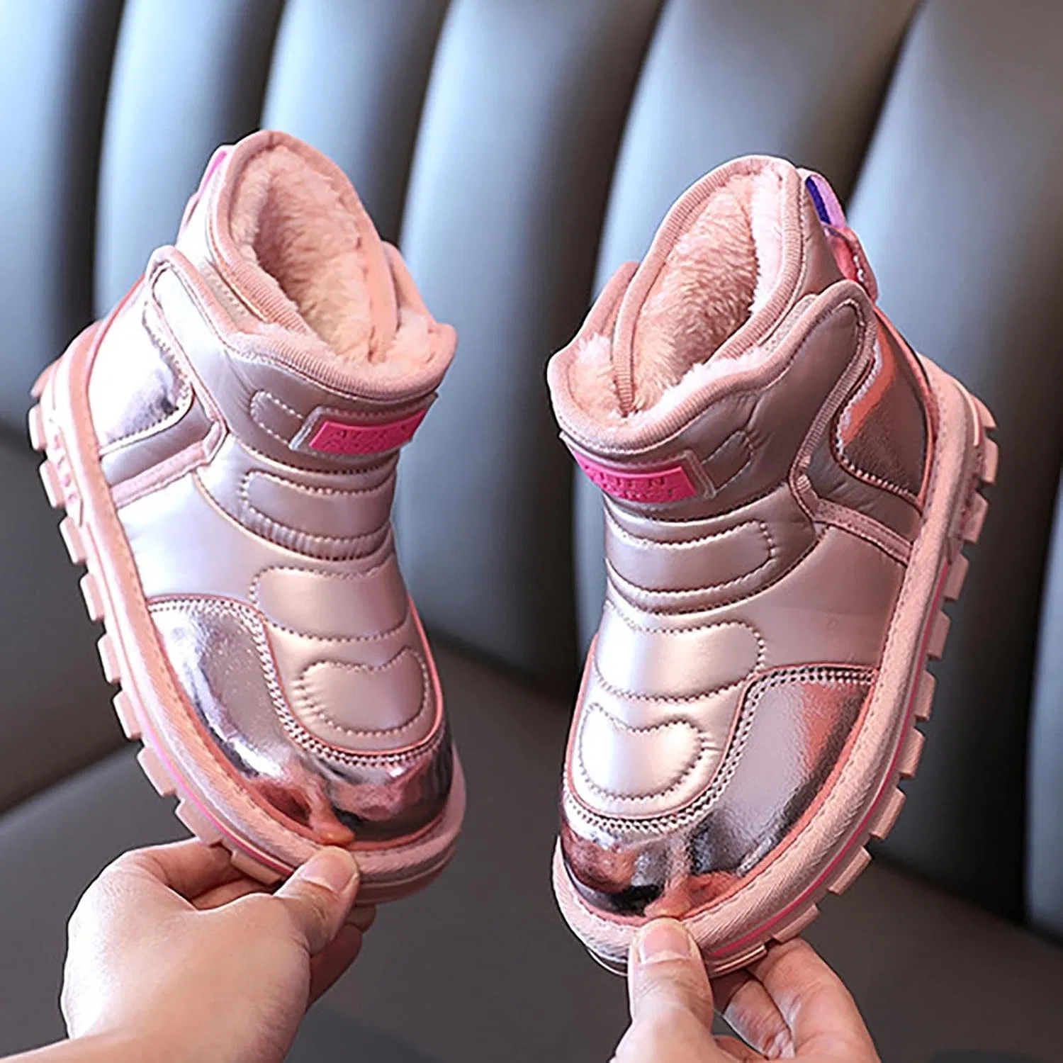 Детские ботинки для девочек и мальчиков с мягкой подошвой, Pink — фото 4