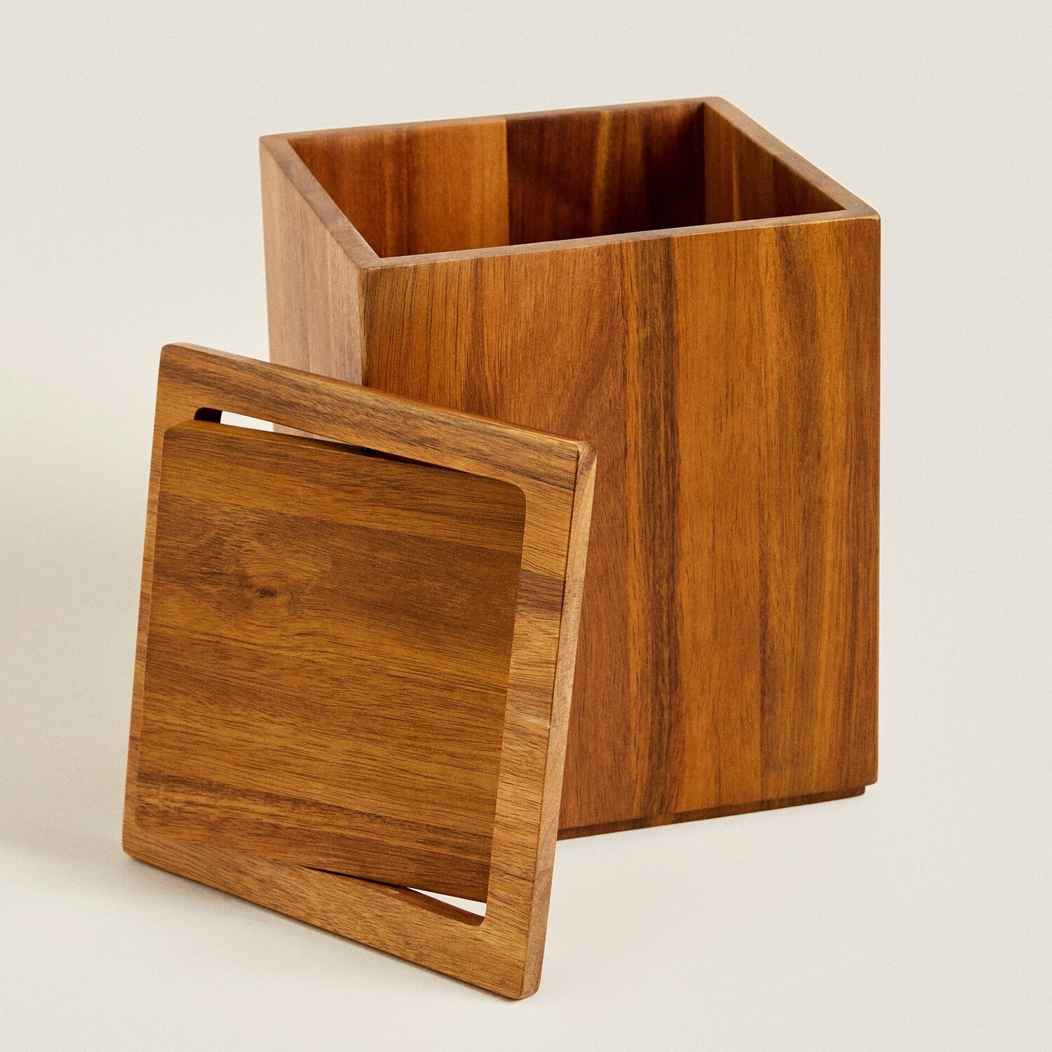 Корзина для бумаг Zara Home Square Wooden, светло-коричневый — фото 2
