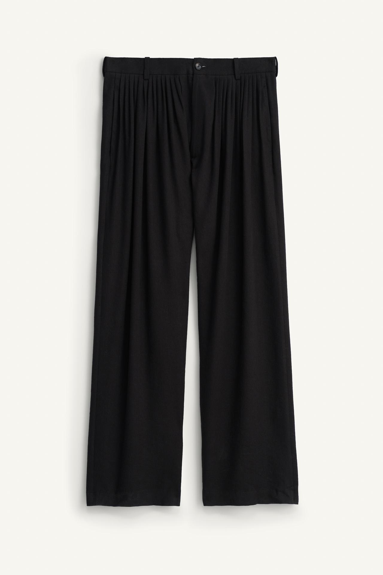 

Брюки Zara Linen/Lyocell Pleated, черный