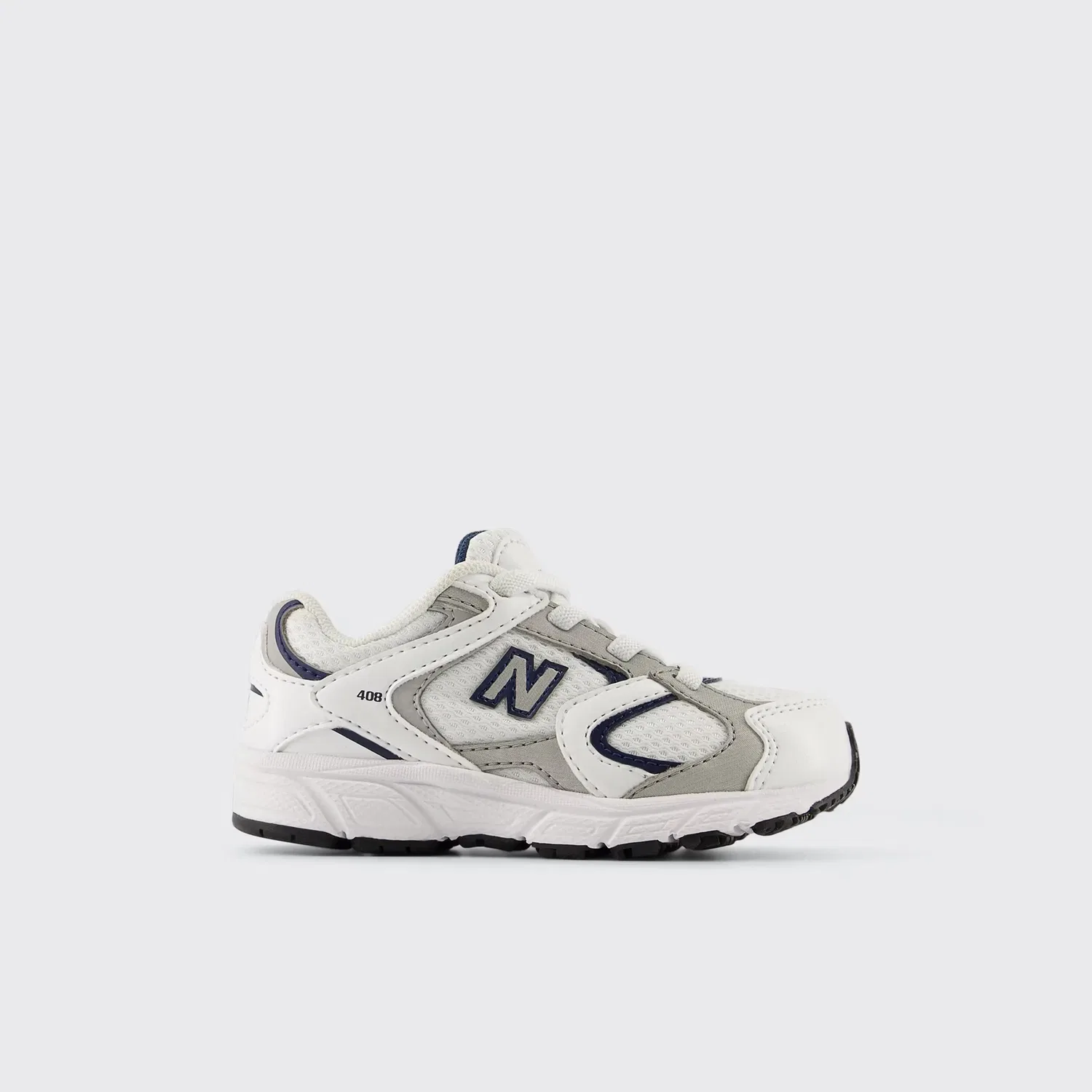 Детские кроссовки для мальчиков со шнуровкой 408 Bungee Lace New Balance, Blanco / Gris