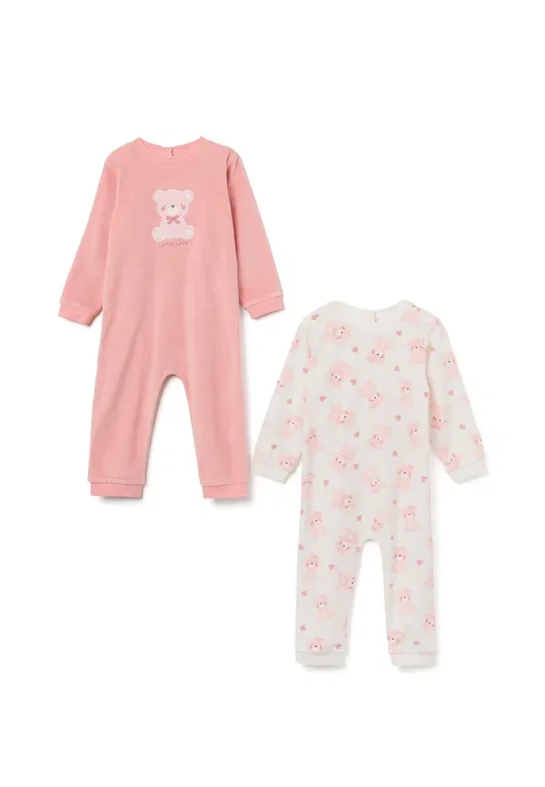 Комплект из 2 комбинезонов с принтом Ovs, pink white, белый/розовый