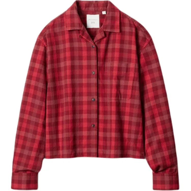 UNIQLO Женская рубашка с лацканами JWANDERSON, Красный
