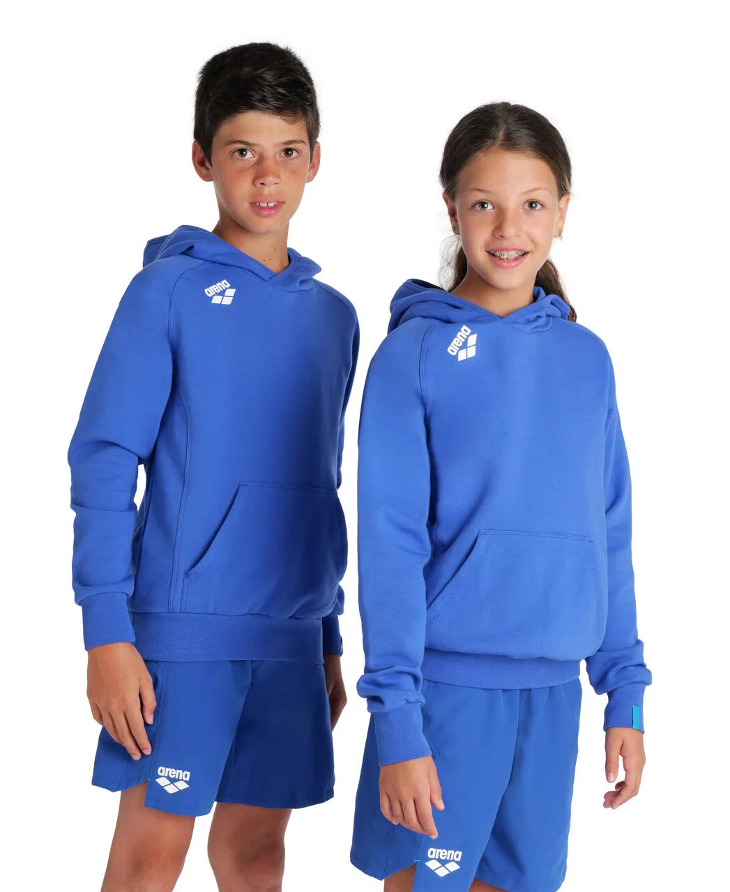 Детское худи с капюшоном из хлопкового флиса Arena Team Hooded Sweat Panel, Blau