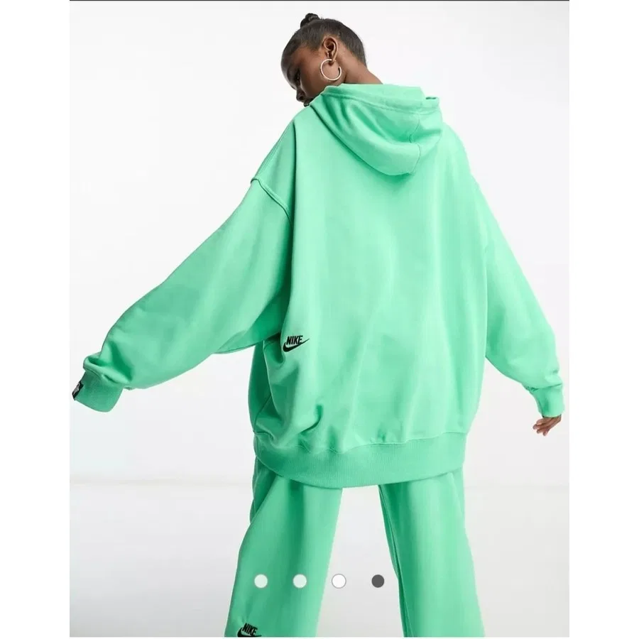 Женский свитшот-худи оверсайз из футера Nike Sportswear Fleece, Зеленый — фото 2