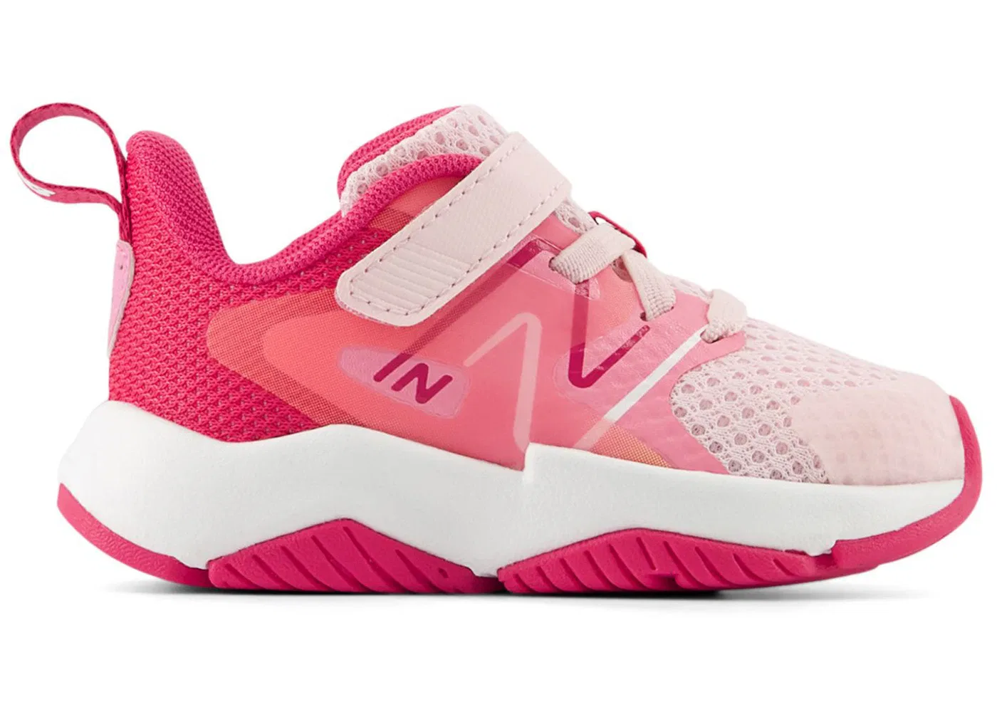 Детские кроссовки с бунге-шнуровкой New Balance Rave Run v2, Rose Sugar Carnival Pink Signal Pink